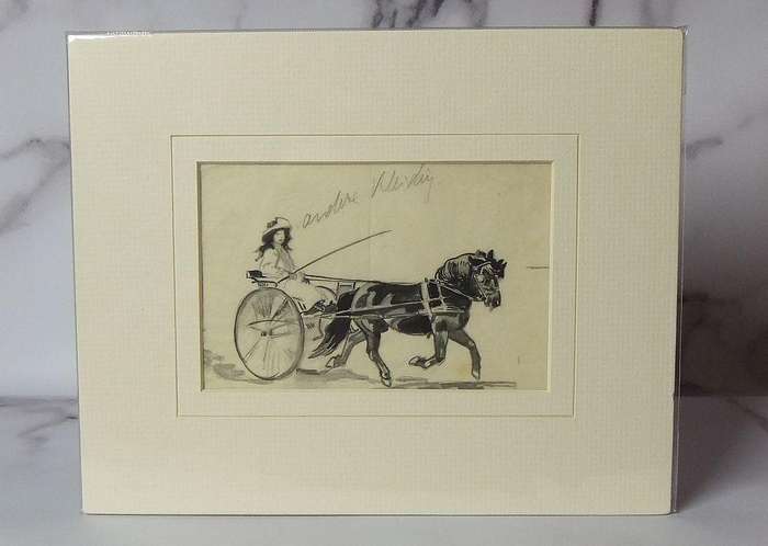 An original watercolour painting by international artist Hedwig Brecher Eibuschitz "carriage study "