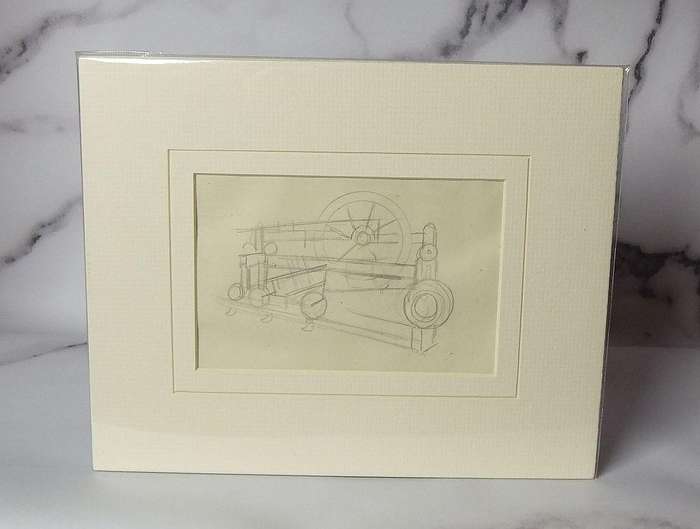 An original pencil sketch by international artist Hedwig Brecher Eibuschitz " mechanical study "