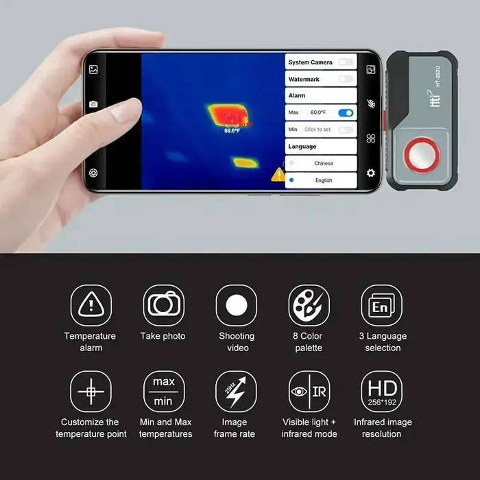HTI 203U 256x192 Pixel Thermal Imaging Camera for Android Smartphones