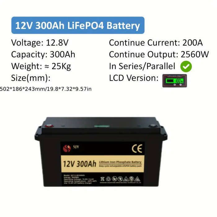 300AH 12v Lithium ion battery 3.6Kwh