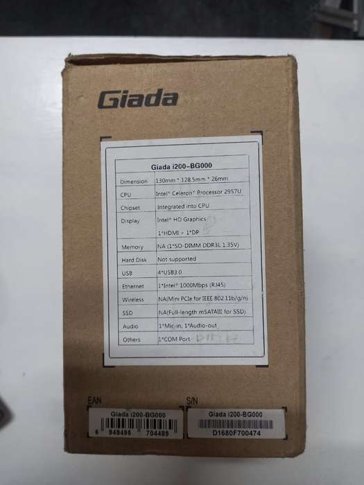 GIADA I200-BG000 Celeron 2957U 1.4 Ghz - MINI PC
