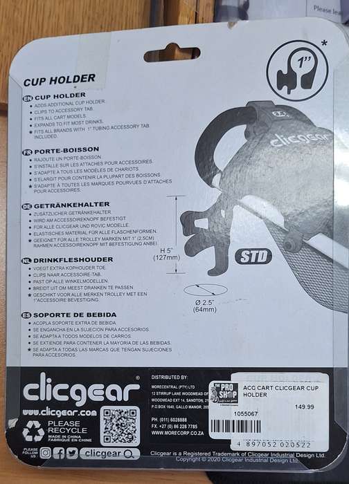Reduced Clicgear Golf Trolley cup holder