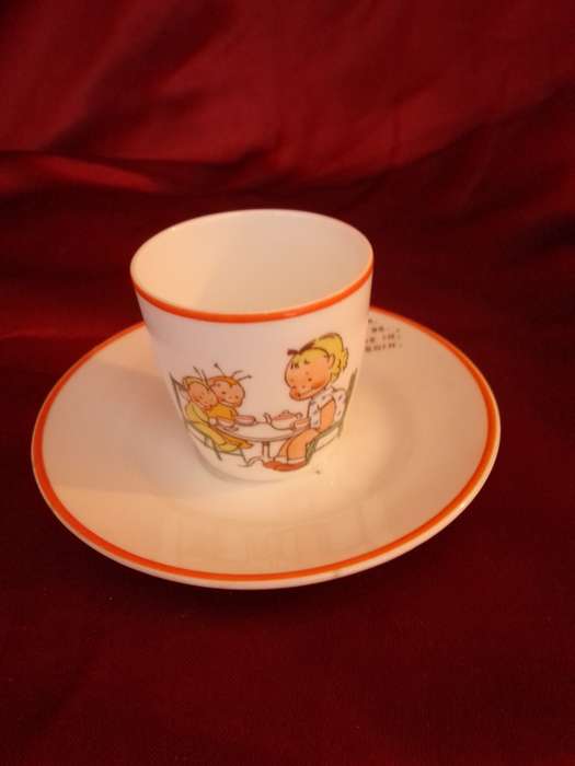 Vintage Shelley England One Piece Children's Porcelain Tea Cup & Saucer