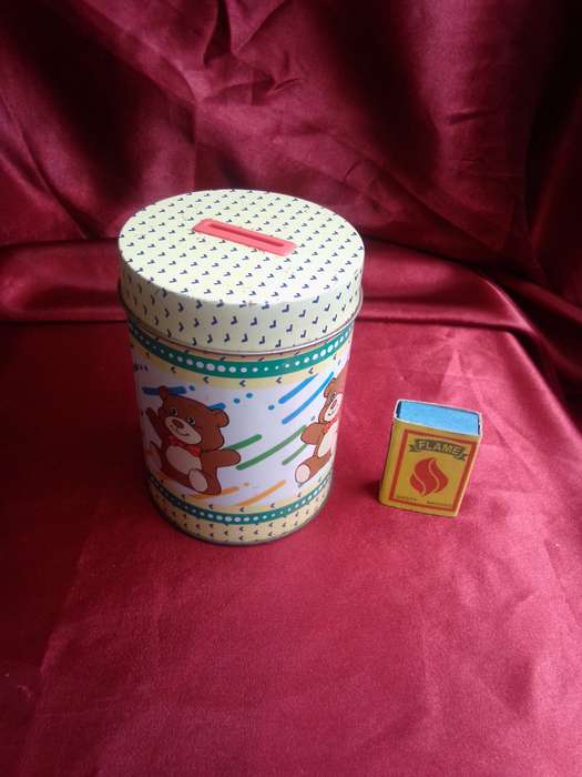 Teddy Bear Themed Tin Moneybox