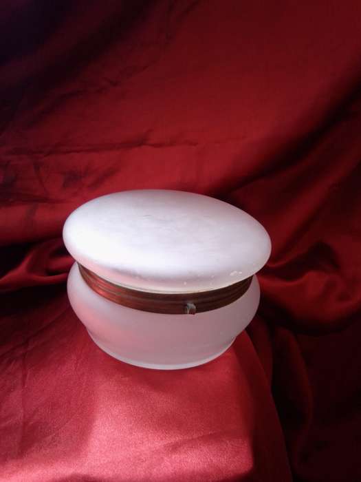 1940's Glass & Brass Powder / Trinket Box