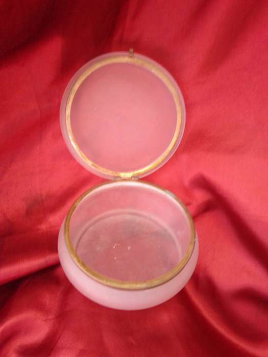 1940's Glass & Brass Powder / Trinket Box