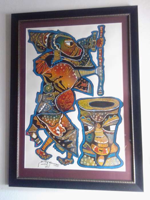 Famous SA Artist Billy Molokeng (1949 - ) Mixed Medium on Fabriano Cotton - Signed