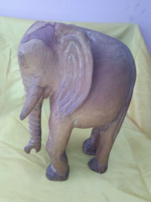 Old African Elephant Wood Carving