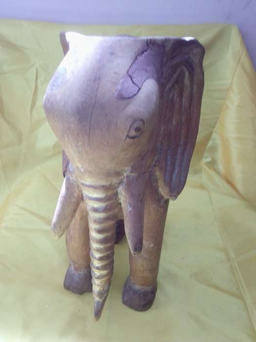 Old African Elephant Wood Carving