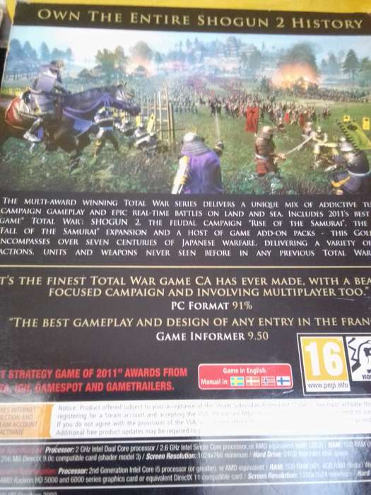 2011 SHOGUN 2 TOTAL WAR GOLD EDITION BOXSET PC
