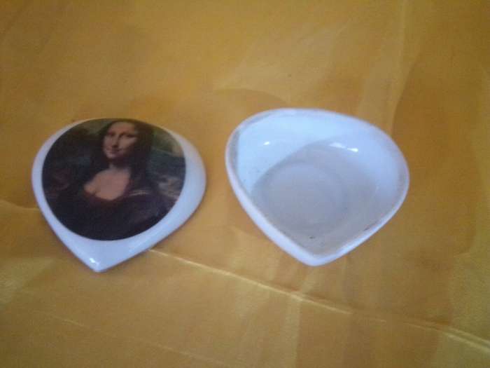 Vintage Royal Bavaria Germany 'Mona Lisa' Porcelain Ring Box