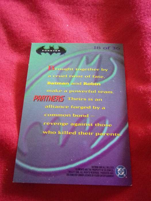 1995 Batman Forever #18 Silver Foil 3D Trading Card