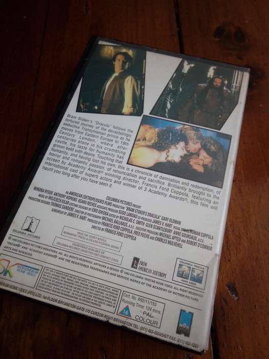 Original 1992 VHS Release - Bram Stoker's DRACULA