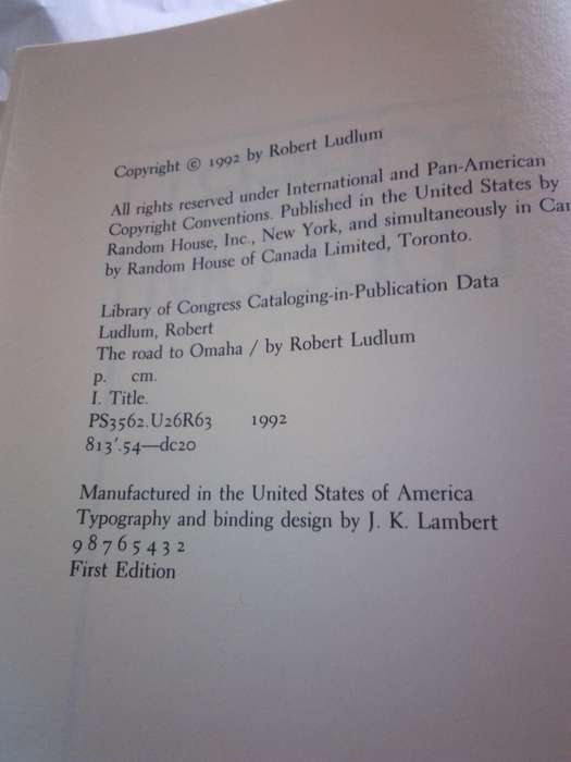 Robert Ludlum 1992 First Edition Hardcover - The Road To Omaha