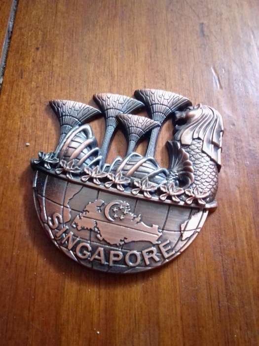 Singapore Copper Coated Fridge Magnet