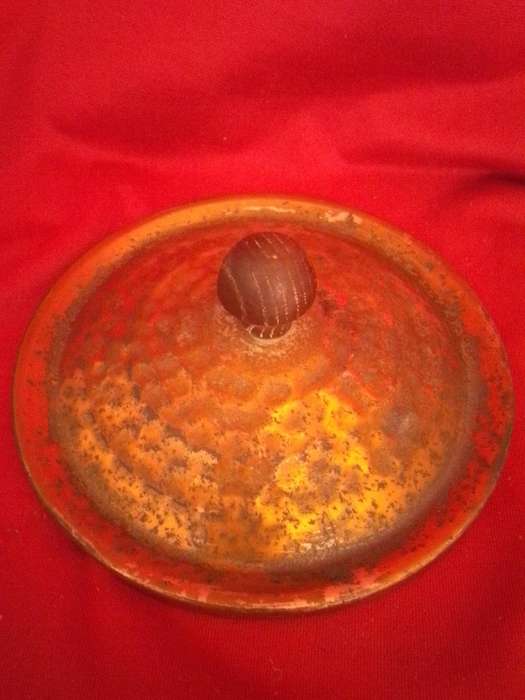 Vintage Copper Coated Hammered Sauce Pot