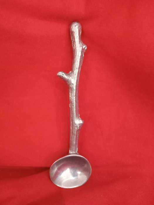 Retro Twig Shaped Pewter Measure Spoon