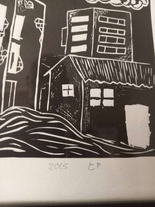 Artists Proof Glass Framed Linocut Dated 2015 (Read Discription)