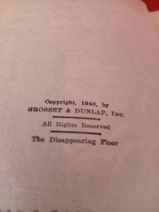 The Disappearing Floor - Franklin W. Dixon 1940 Clothcover