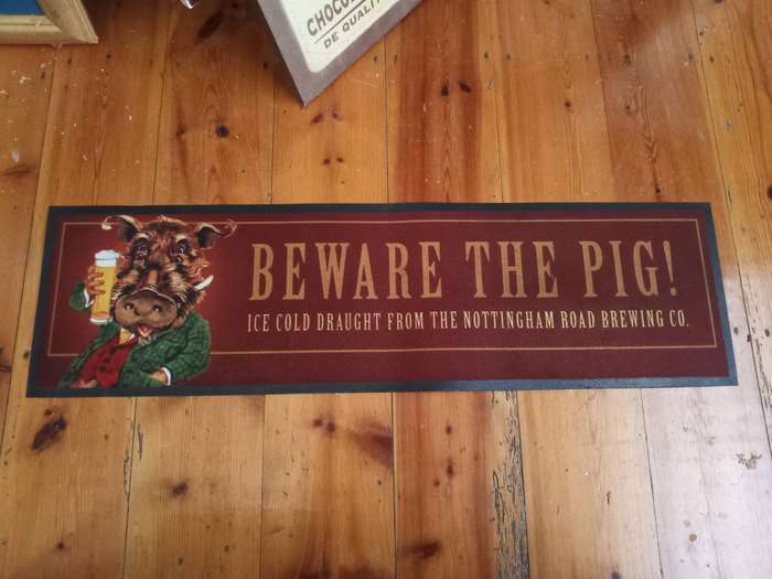 Beware The Pig ! Bar Mat / Bar Runner
