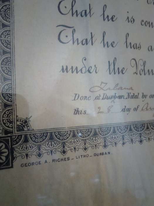 Rare 1900 Boer War Era Durban Light Infantry Corporals Certificate of Proficiency