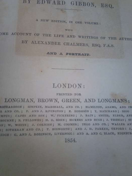 Circa 1854 The Decline & Fall of the Roman Empire - Edward Gibbon