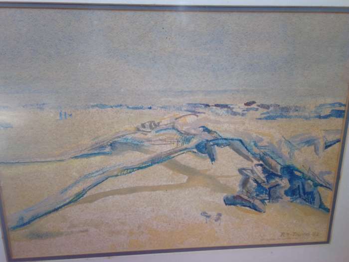SA Artist R.F. Towne Watercolour 'Driftwood at Beachview PE' Signed 1982