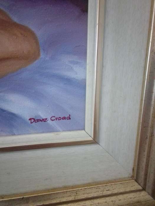 Popular SA Artist Dave Croad Oil on Board 'Nude' Titled Red Head Scarf