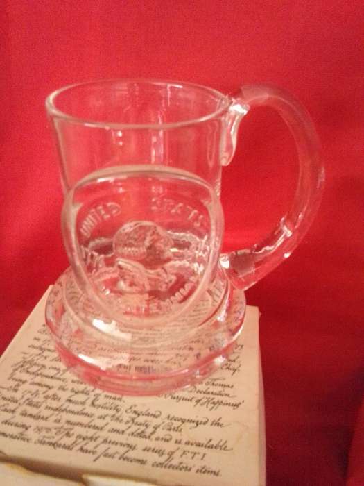 Rare Limited American Bicentenary 1776 - 1976 Commemorative Glass Tankard