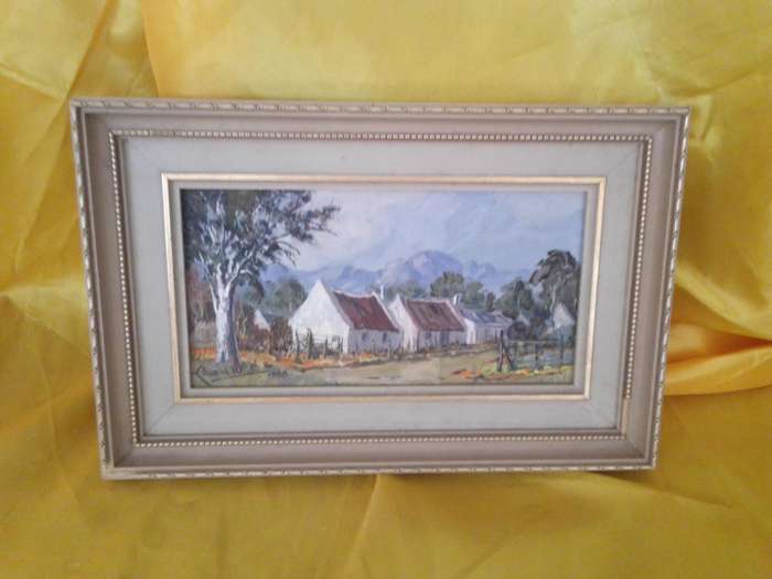 Popular 20th C- SA Artist Eduard Wium (Deceased) Oil on Board 'Rural Farm'