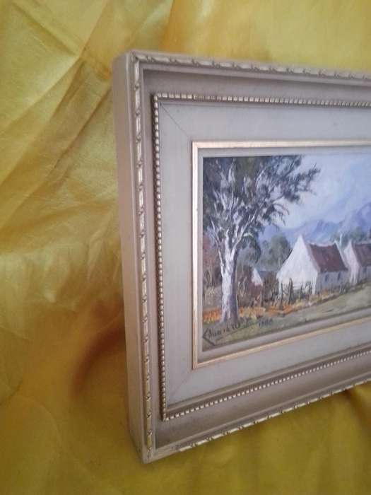 Popular 20th C- SA Artist Eduard Wium (Deceased) Oil on Board 'Rural Farm'
