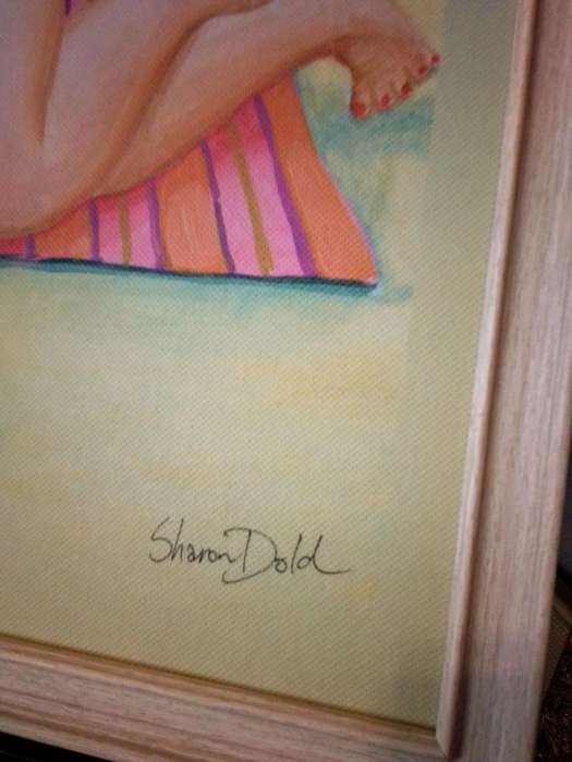 Popular SA Artist Sharon Dold "Diva's" "Fat Ladies" Acrylic on Canvas - Signed
