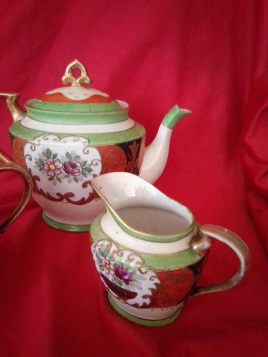 Mid 20th C- Handpainted Samurai Japan Tea Set