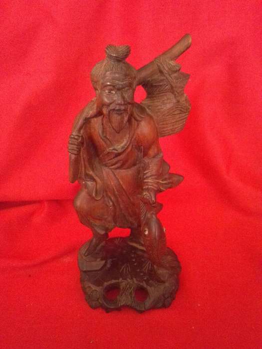 Vintage Hand Carved Wooden Chinese Mudman