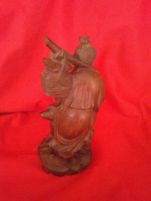 Vintage Hand Carved Wooden Chinese Mudman