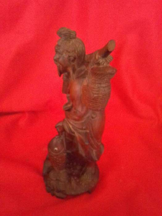 Vintage Hand Carved Wooden Chinese Mudman