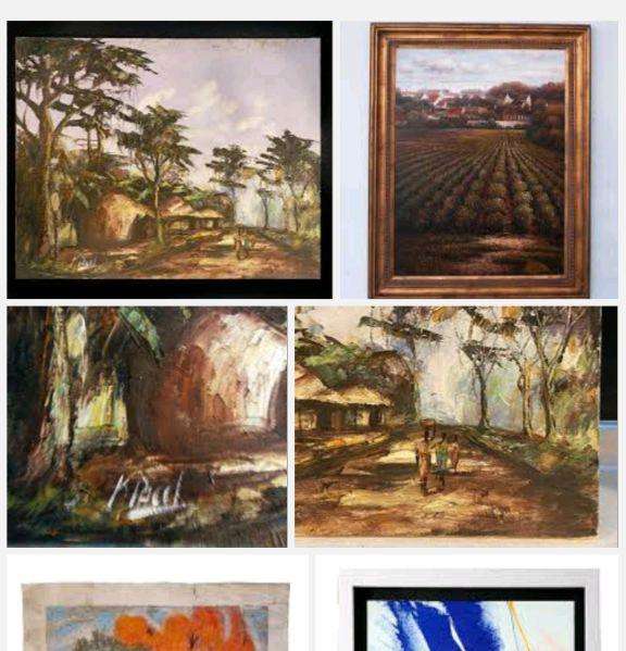 Famous German Artist Karl Paul (1890 - 1969) Oil on Canvas 'Rural Ethnic Landscape' Signed