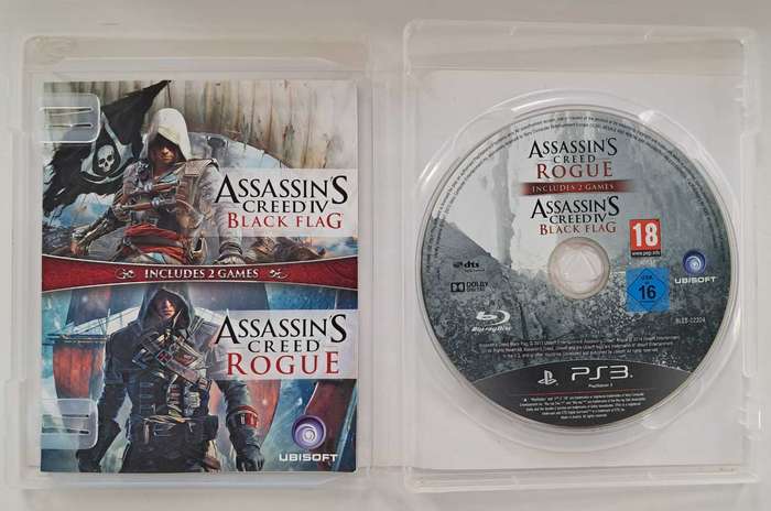 Assassin's Creed Black Flag & Rogue for PS3 Complete Game  + Manual  - Good Condition!