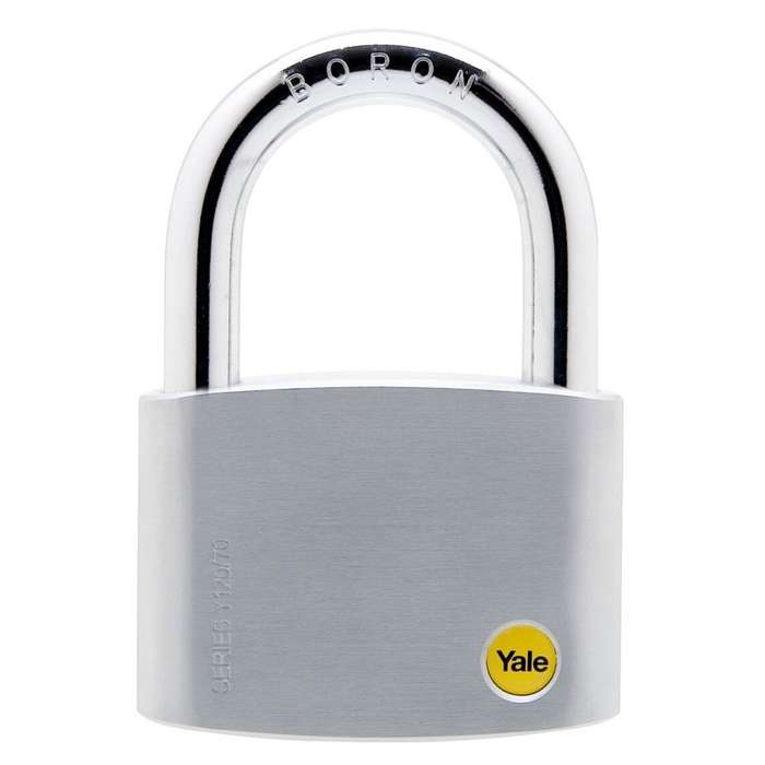 Yale Brass Satin Chrome Padlock 70mm