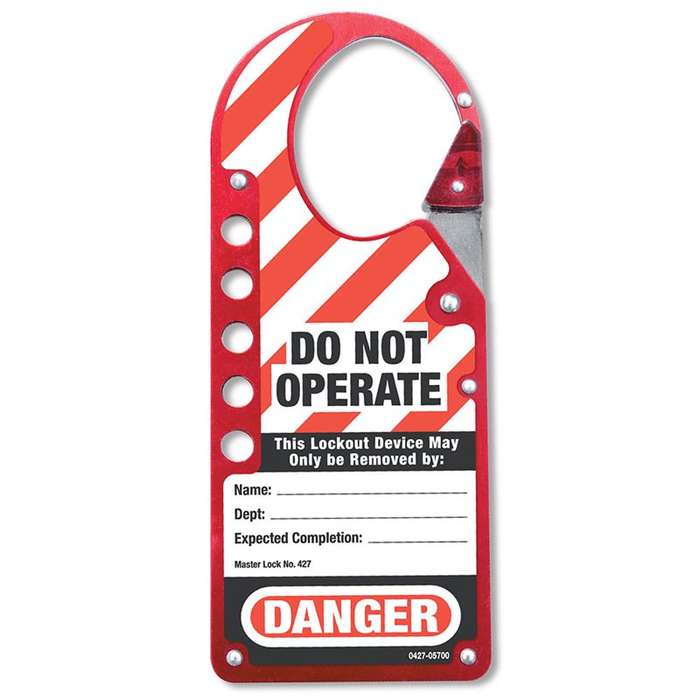 Master Lock Safety Lockout Snap on Hasp Red