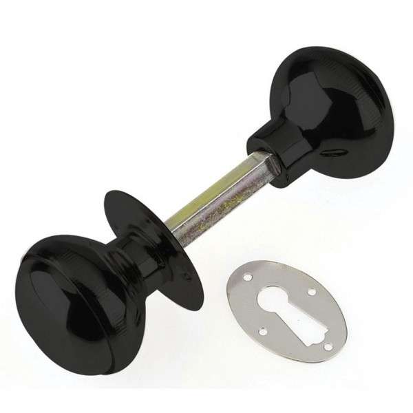 Yale Rim Knob Pair Black