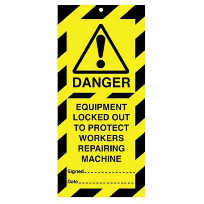 Tag 50x110 mm Danger Equipment locked out to (10)