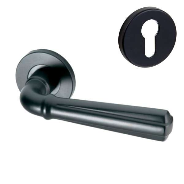 QS Karis Solid Lever Handle & Cyl Escut Black