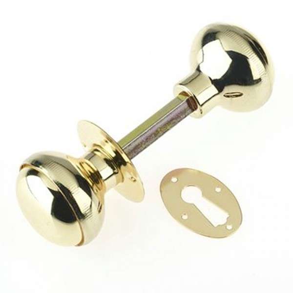 Yale Rim Knob Pair Brass
