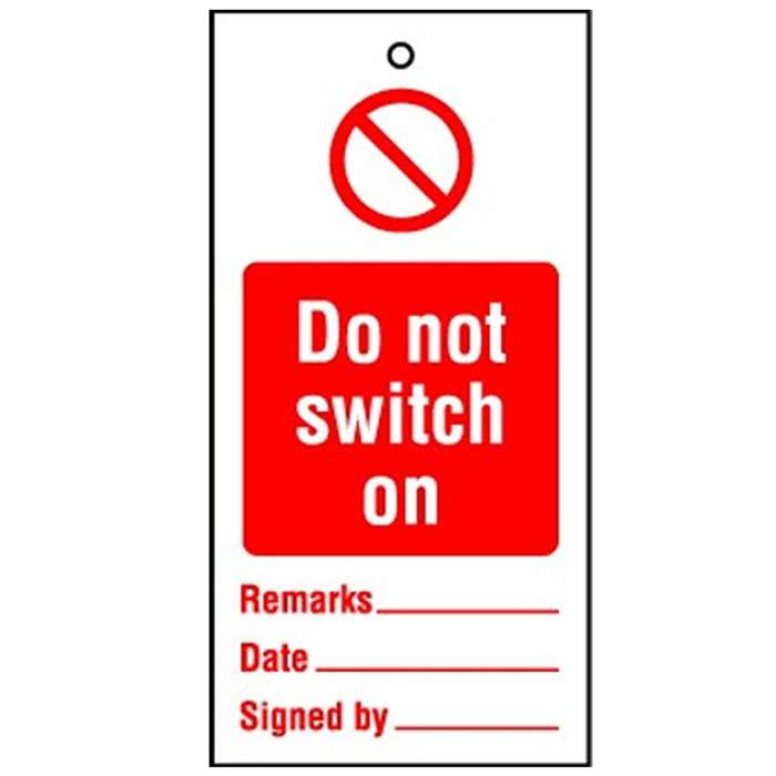 Lockout tags 110x50mm Do not switch on (10)