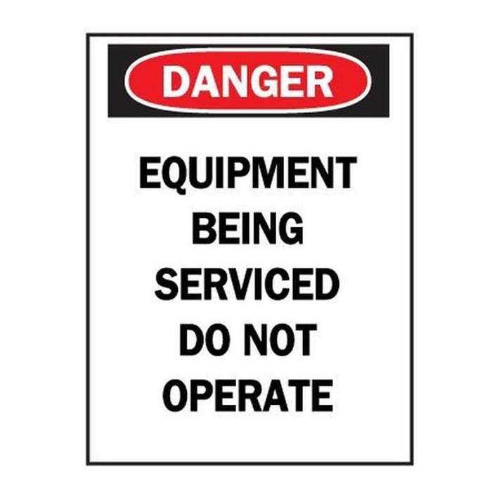 Magnetic Vinyl Sign Danger Equipment Serviced
