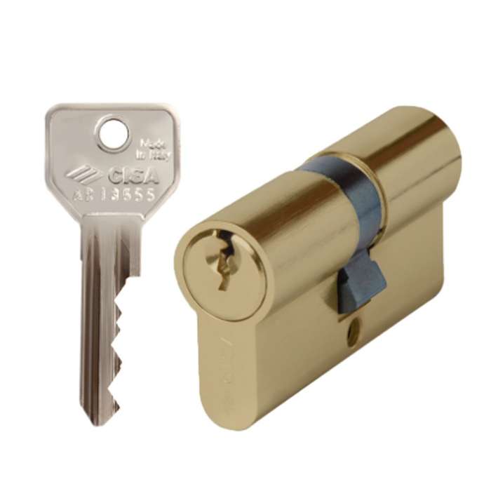 Cisa C2000 Euro Double Cylinder 33/33 Brass