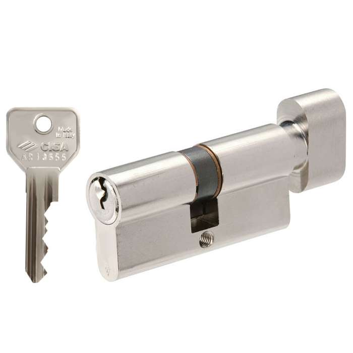 Cisa G40D Euro Key & Turn Cylinder 30/30 NP