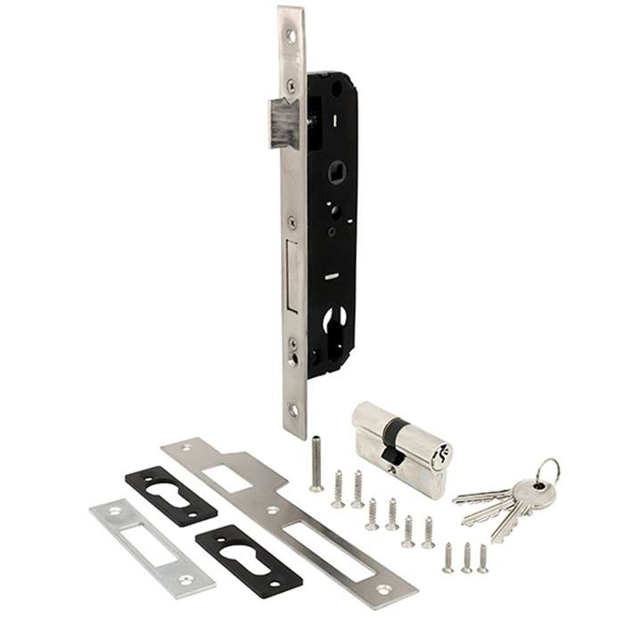 BBL Aluminium Door Sashlock 25mm SS