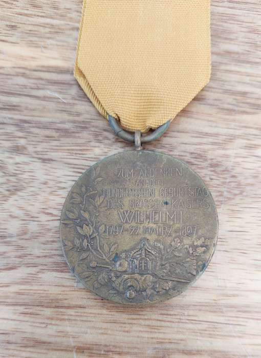 - 1897 German Kaiser Wilhelm Centennial Medal -